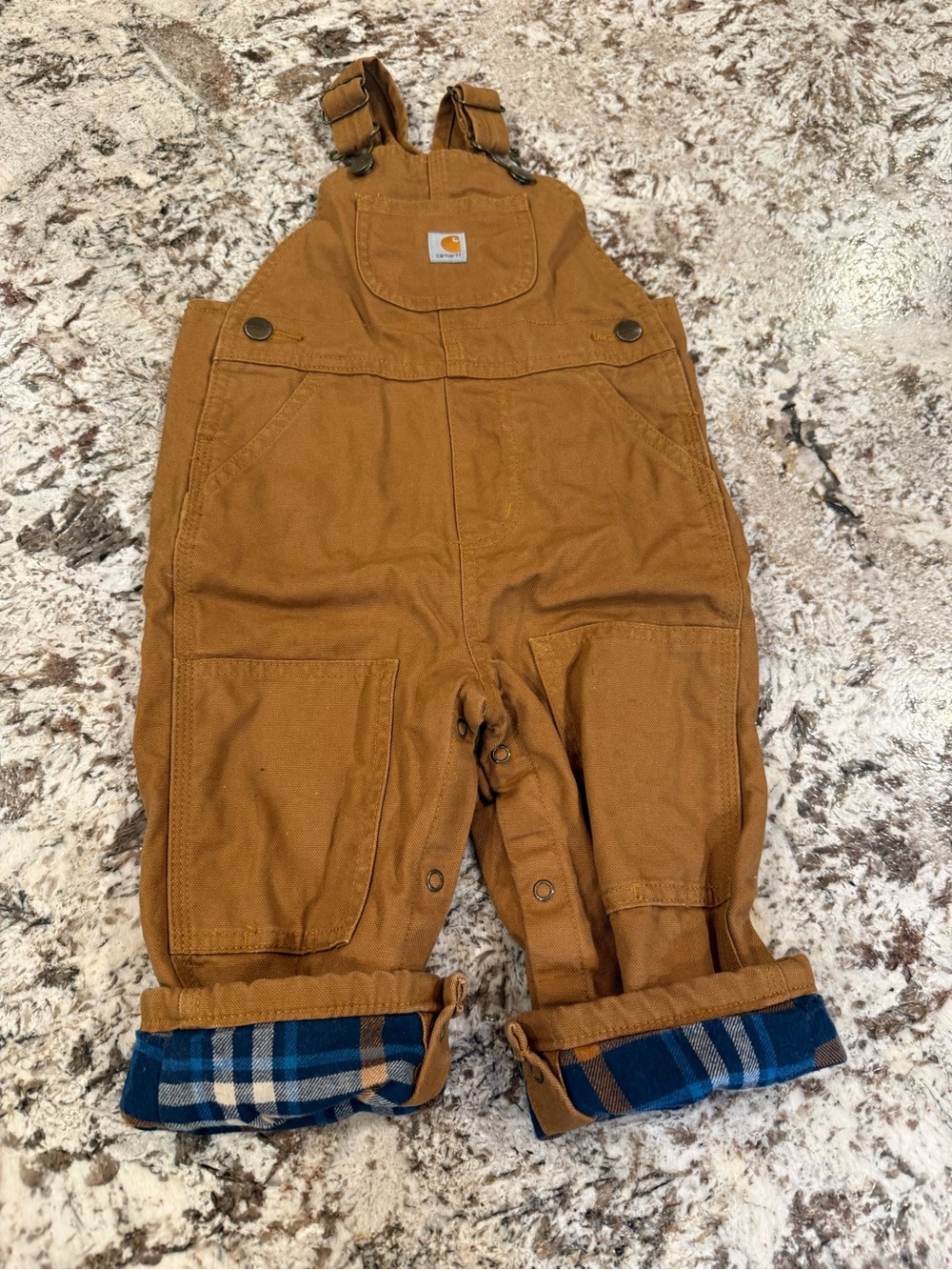 Carhartt Toddler Brown Duck Lined Bib Overalls